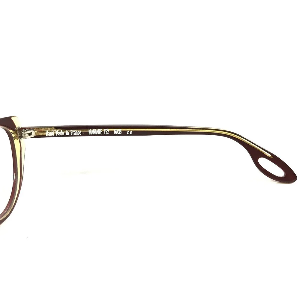 Pierre Eyeglasses Frames MARIANE T52 RA35 Red Clear Cat Eye Full Rim 51-15-140